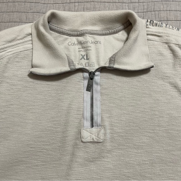 Calvin Klein Jeans Men's Cotton 1/4 Zip Patched Elbows LS Sweater Size XL - Picture 3 of 11